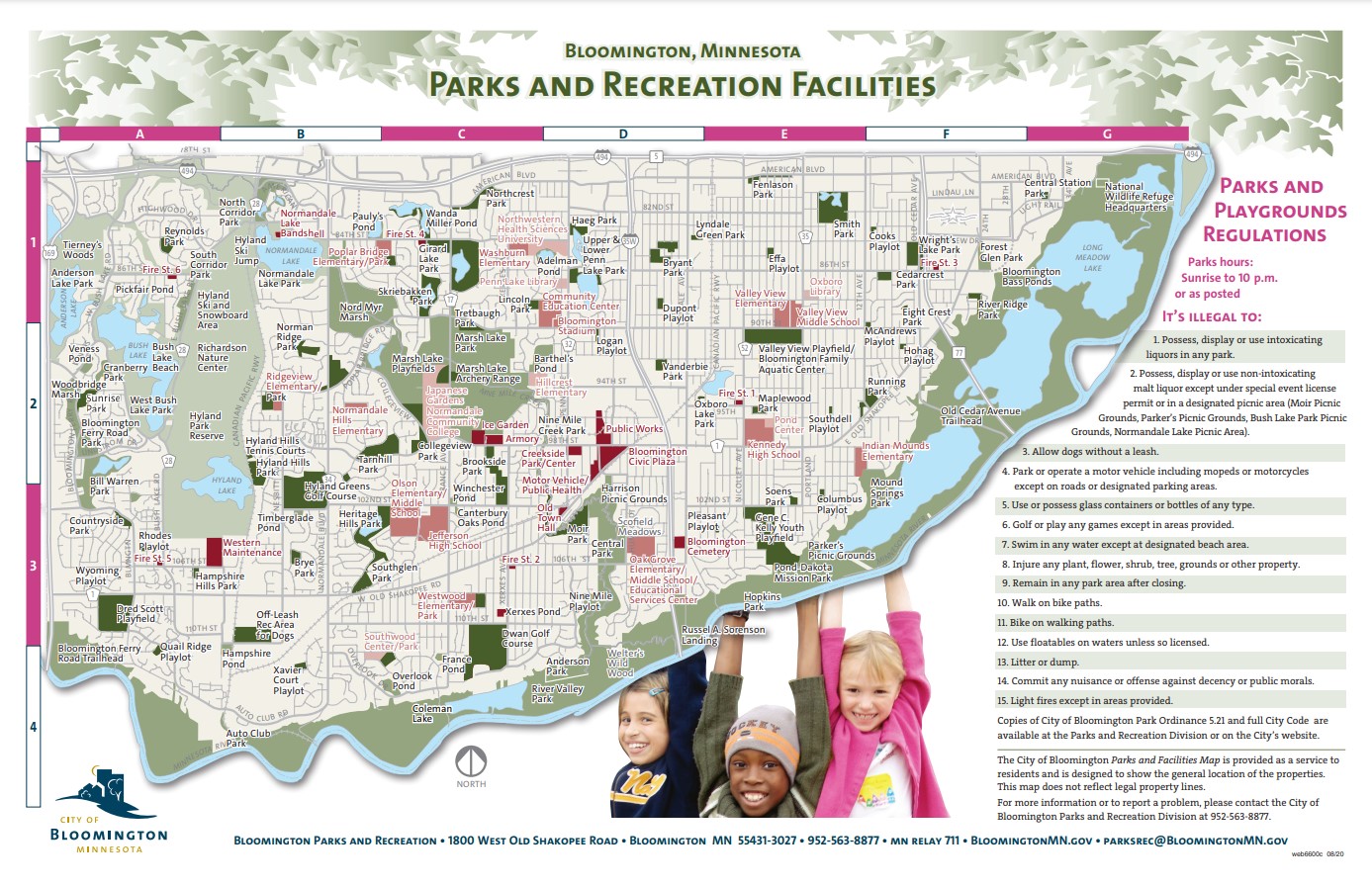 Bloomington, MN Parks and Recreation Facilities map