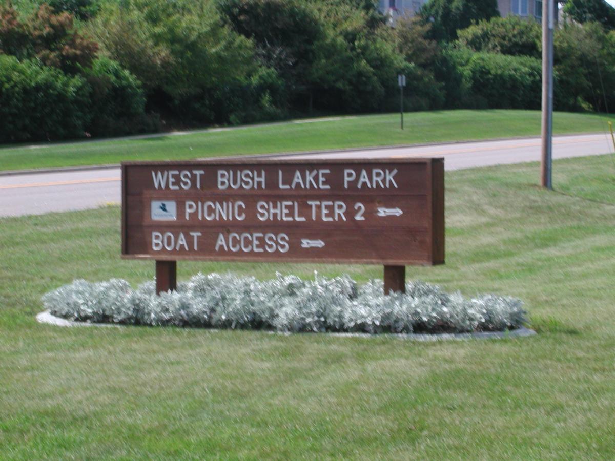 West Bush Lake sign